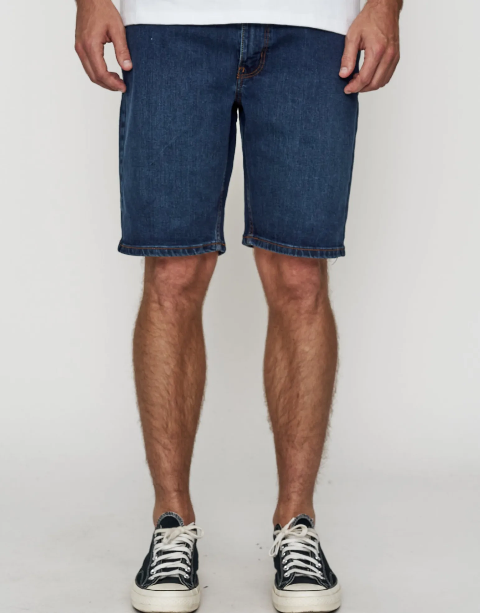 Slim Denim Shorts in Cloud White