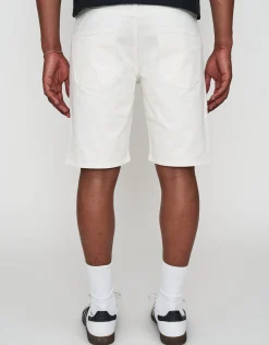 Slim Denim Shorts in Khaki