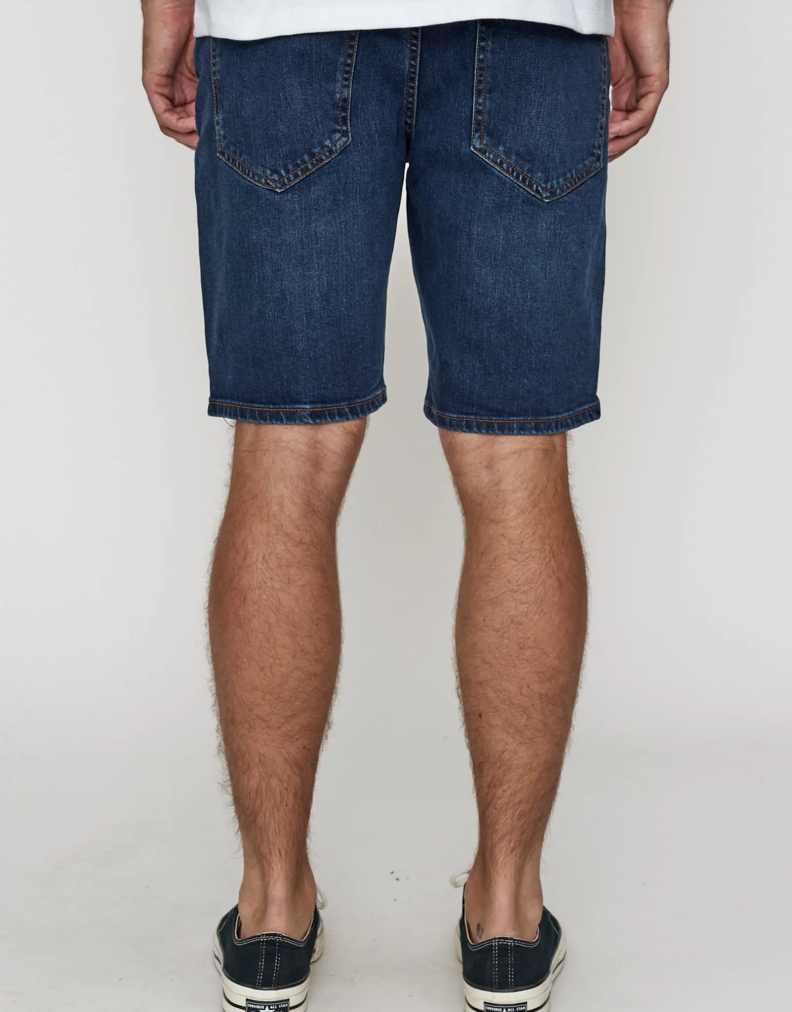 Slim Denim Shorts in Stonewash Sky
