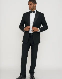 Slim Fit Tuxedo Jacket in Black