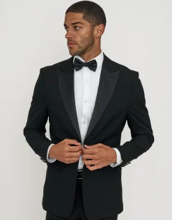 Slim Fit Tuxedo Jacket in Black