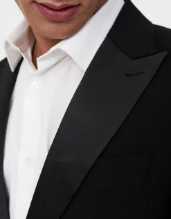 Slim Fit Tuxedo Jacket in Black