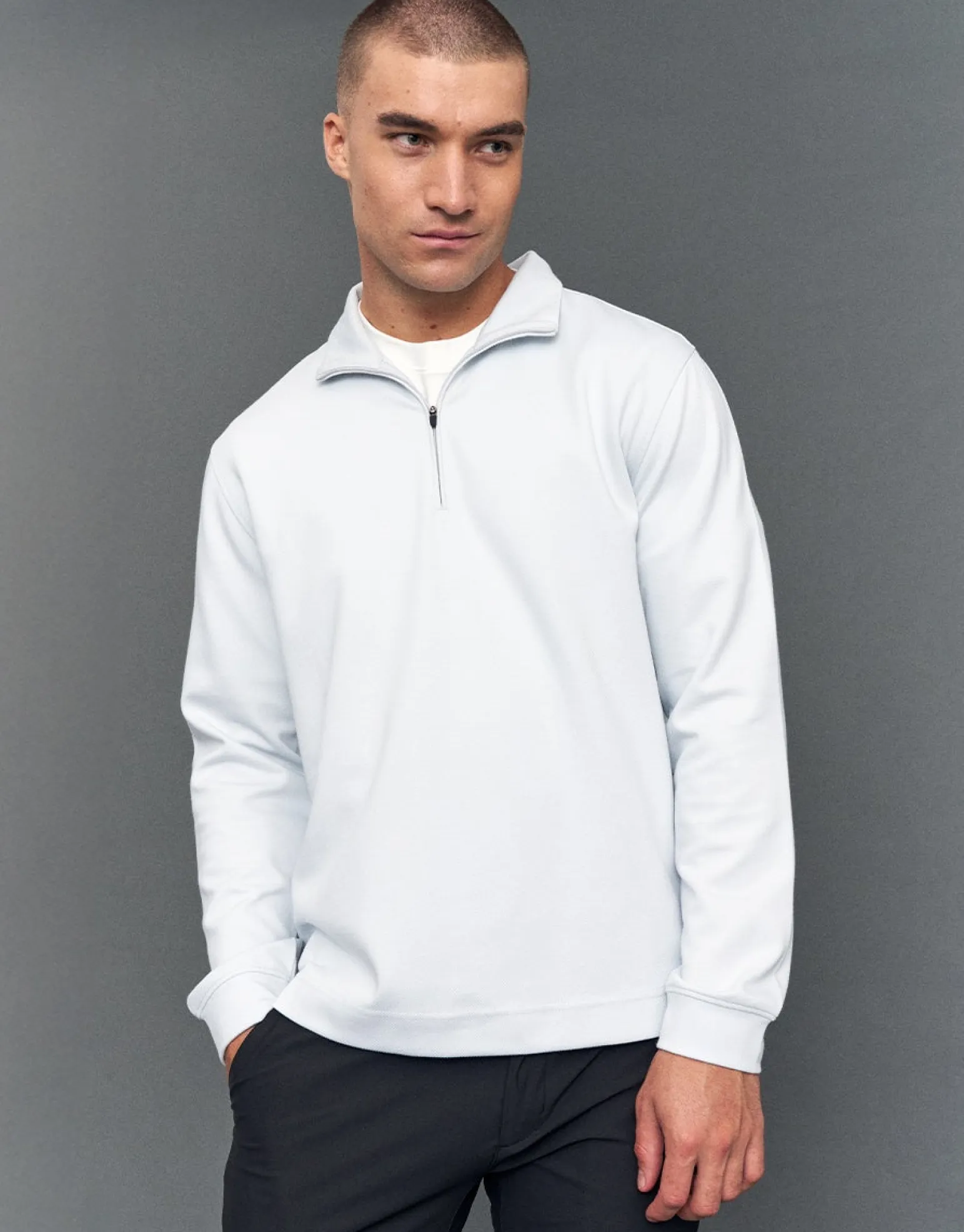 Smart Flex 2.0 Quarter Zip Sweat in Ice Blue