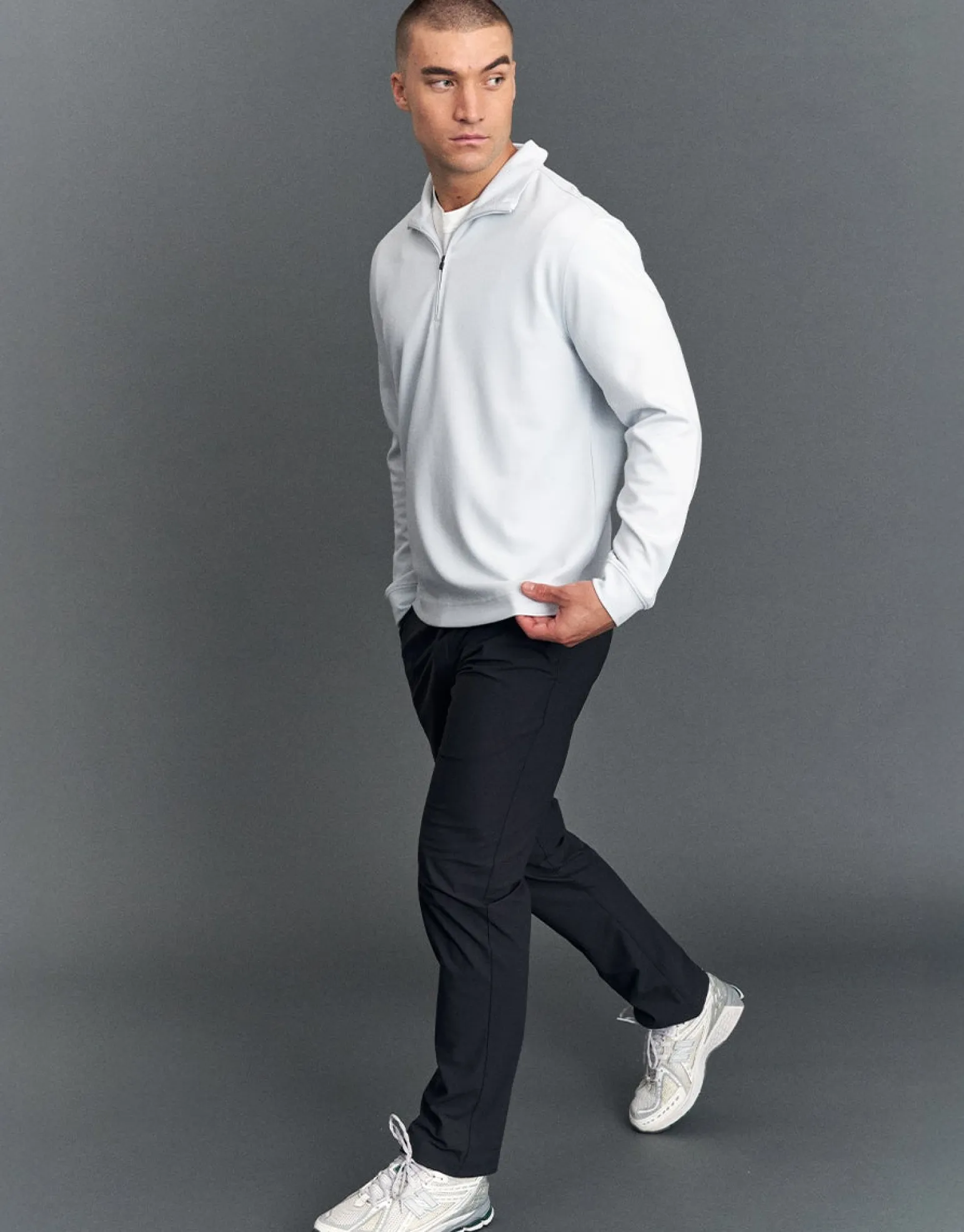 Smart Flex 2.0 Quarter Zip Sweat in Ice Blue