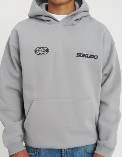 Sokudo Oversized Hoodie in Alloy Grey