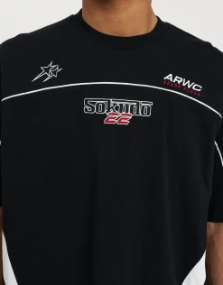 Sokudo Piped Box Tee in Black