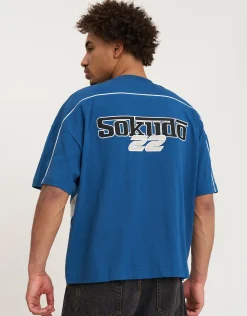 Sokudo Piped Box Tee in Black