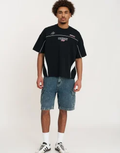 Sokudo Piped Box Tee in Black
