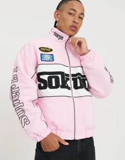 Sokudo Racing Jacket in Pink Glow