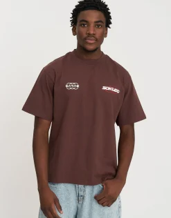 Sokudo Speed Relaxed Fit T Shirt in Bitter Brown