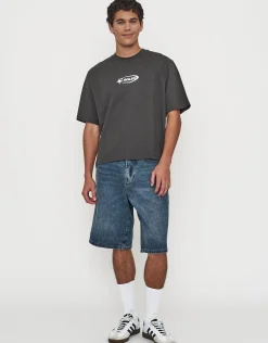 Solea Cropped Fit T Shirt in Pewter Grey