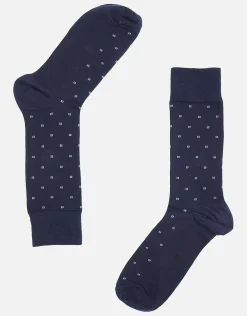 Square Dress Socks in Navy