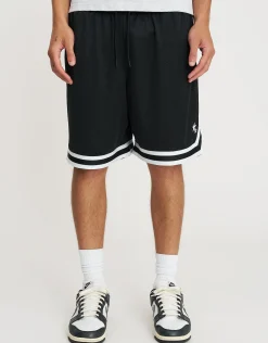 Star Print Basketball Shorts in Black