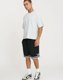 Star Print Basketball Shorts in Black