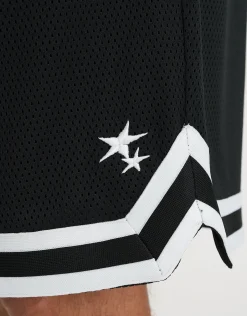 Star Print Basketball Shorts in Black