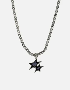 Stars Pendant Chain in Vintage Silver