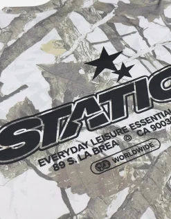 Static Camo Oversized Long Sleeve T Shirt in Grey Camo