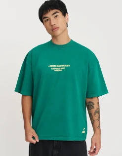 Static Studios Rose Box Fit T Shirt in Surreal Green
