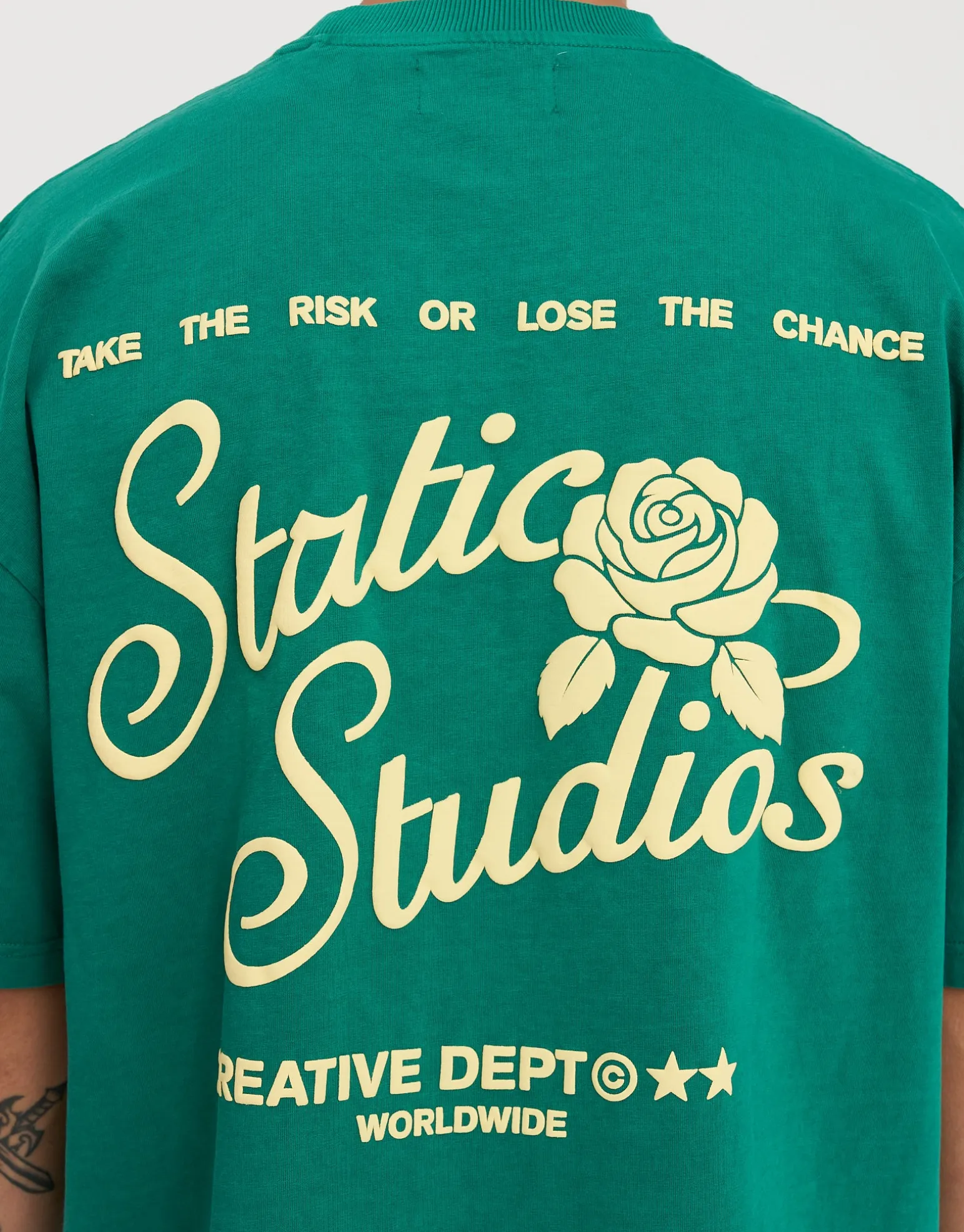Static Studios Rose Box Fit T Shirt in Bitter Brown