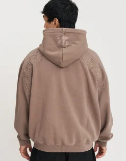 Static Supply Applique Pullover Hoodie in Pewter Grey