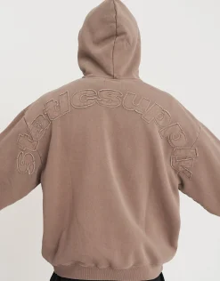 Static Supply Applique Pullover Hoodie in Pewter Grey