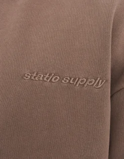 Static Supply Applique Pullover Hoodie in Pewter Grey