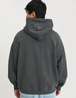 Static Supply Applique Pullover Hoodie in Pewter Grey