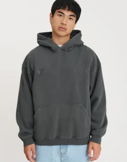 Static Supply Applique Pullover Hoodie in Wood Smoke