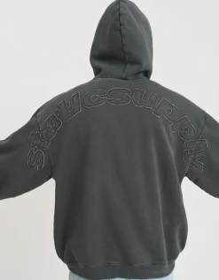 Static Supply Applique Pullover Hoodie in Wood Smoke