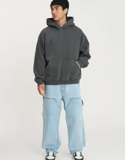 Static Supply Applique Pullover Hoodie in Wood Smoke