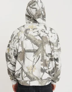 Static Supply Applique Zip Up Hoodie in Grey Camo