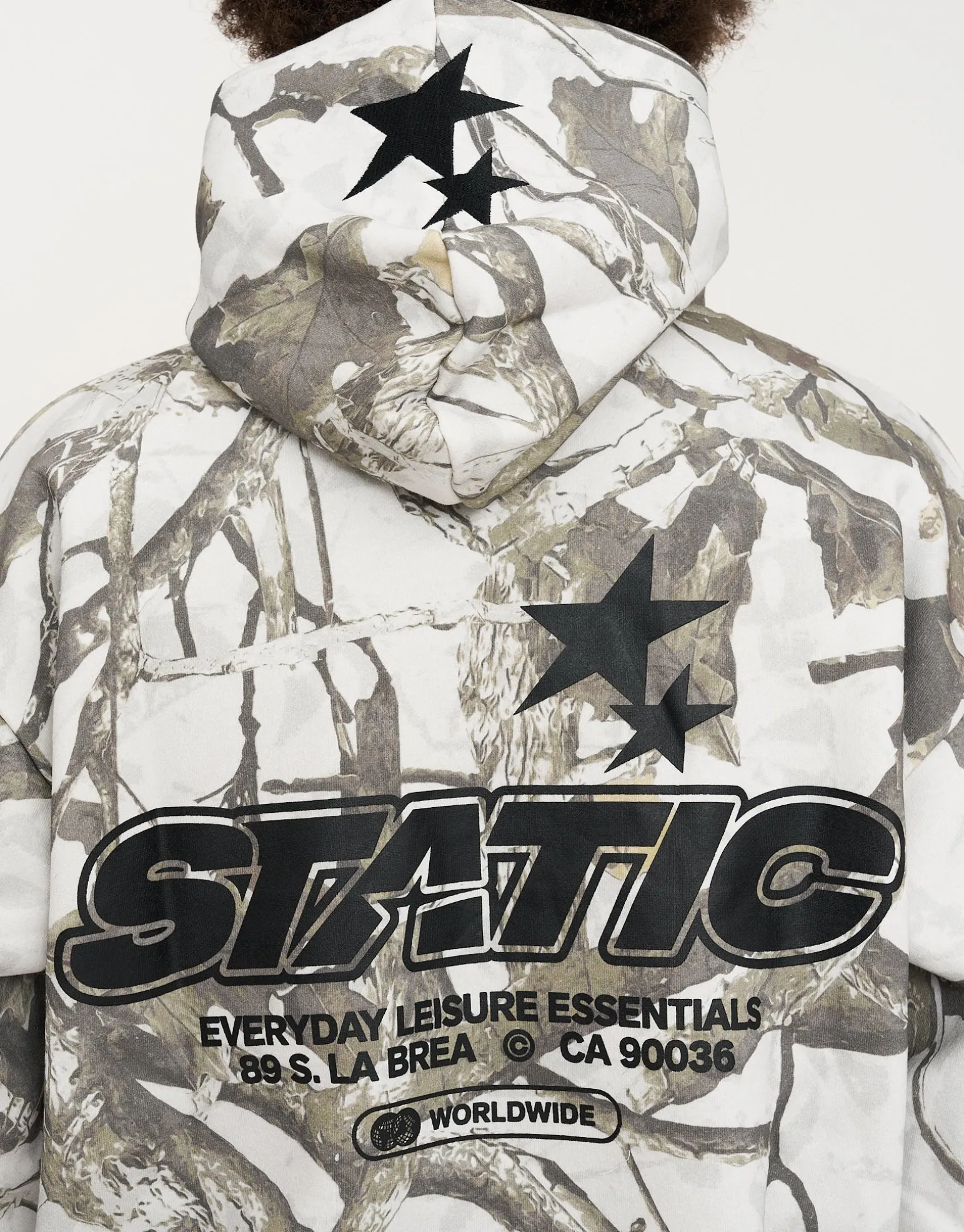 Static Supply Camo Oversized Hoodie in Grey Camo