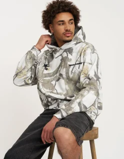 Static Supply Camo Oversized Hoodie in Grey Camo