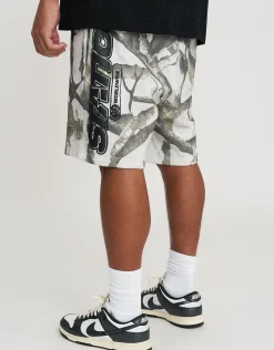 Static Supply Camo Track Shorts in Grey Camo