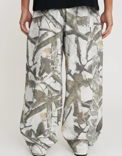 Static Supply Camo Wide Leg Track Pants in Grey Camo