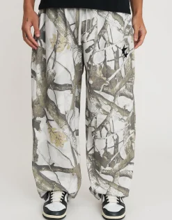 Static Supply Camo Wide Leg Track Pants in Grey Camo