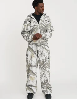 Static Supply Camo Wide Leg Track Pants in Grey Camo