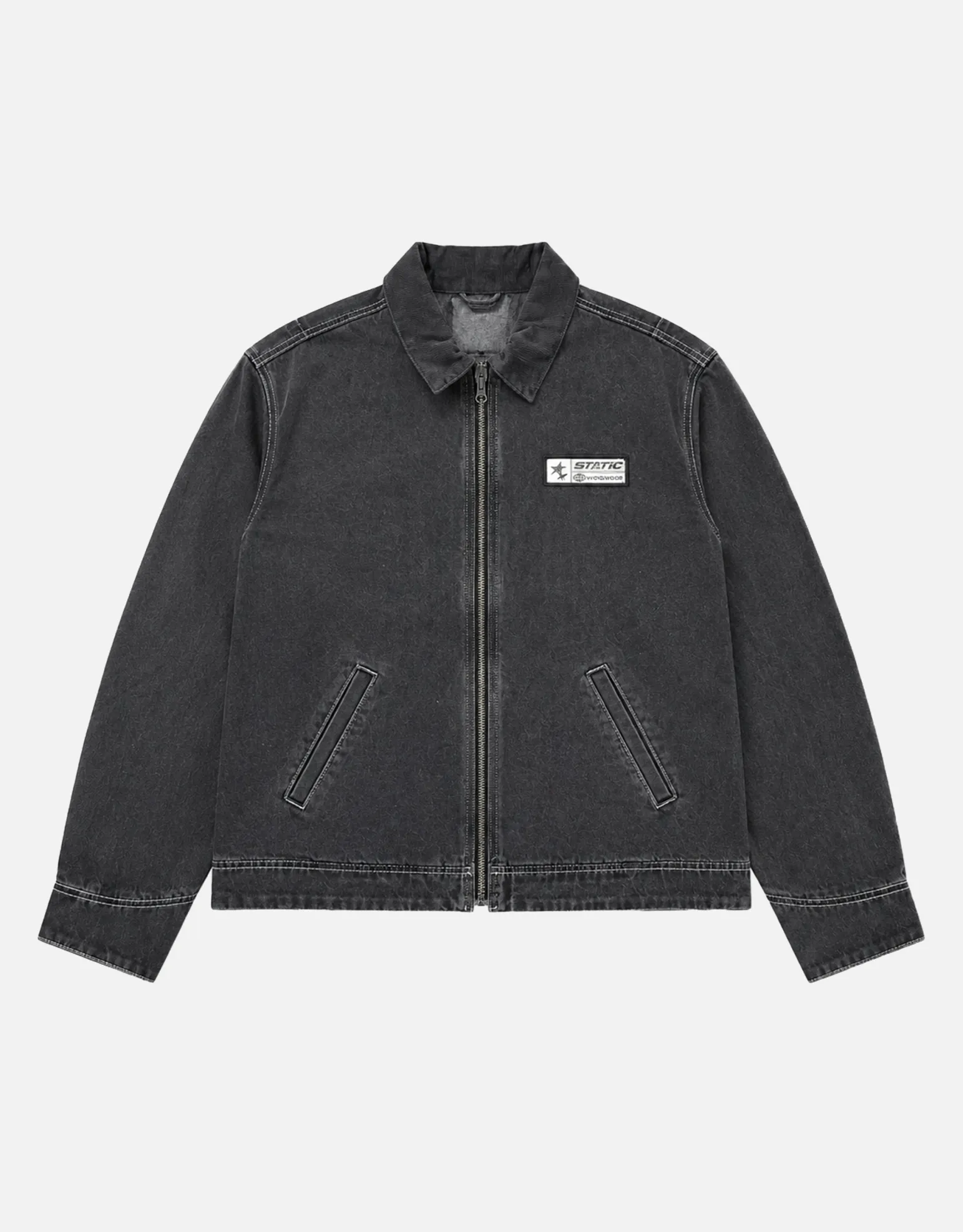 Static Supply Denim Jacket in Washed Black