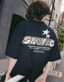 Static Supply Leisure Box Fit T Shirt in Solar Orange