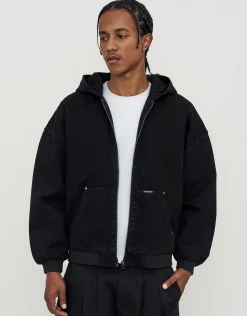 Static Supply Oversized Hooded Jacket in Grey Camo