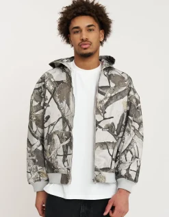 Static Supply Oversized Hooded Jacket in Washed Black