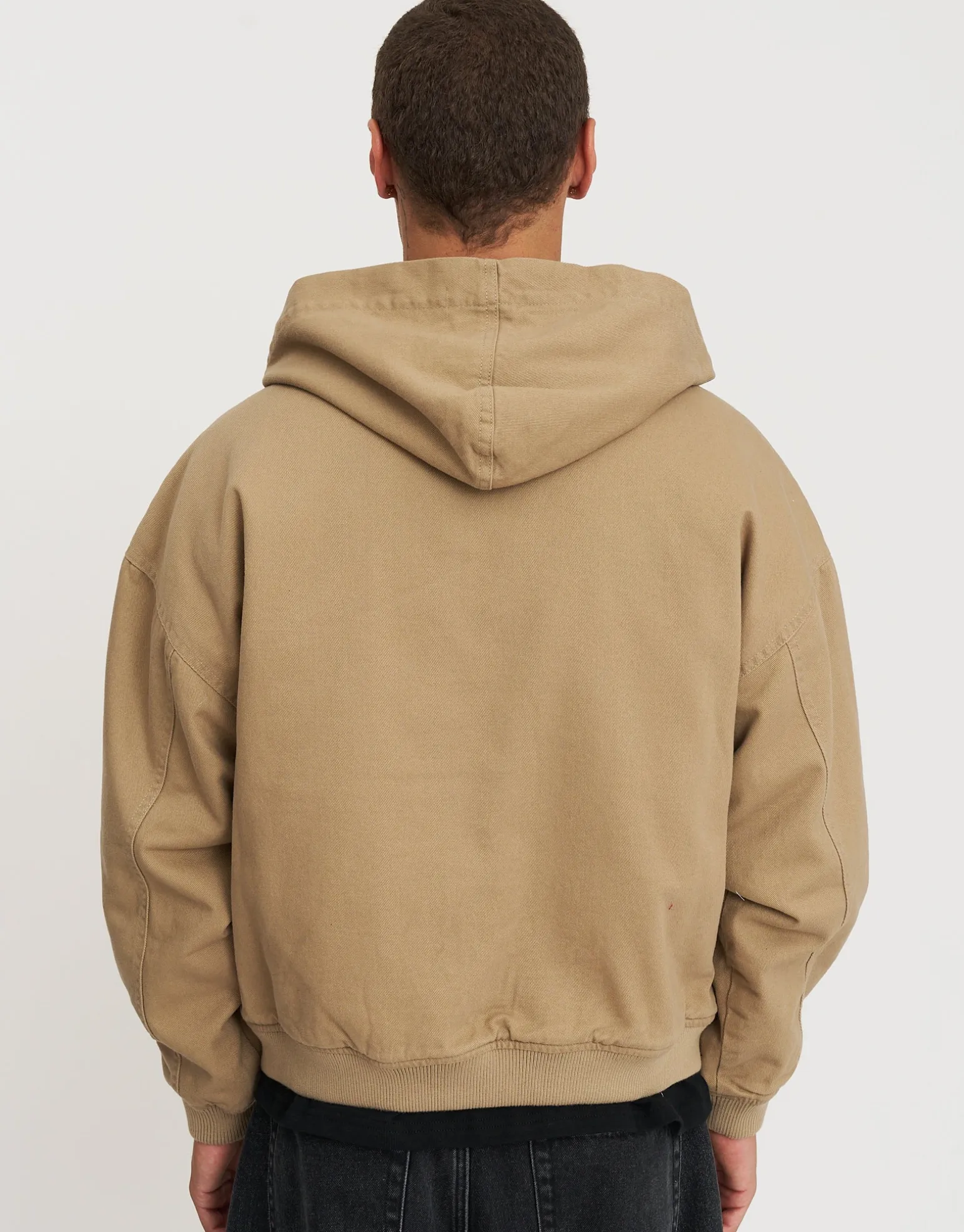 Static Supply Oversized Hooded Jacket in Washed Black