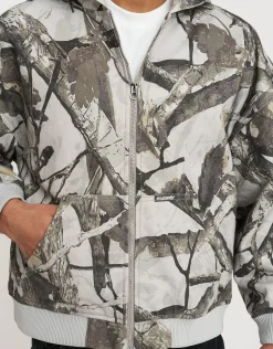 Static Supply Oversized Hooded Jacket in Tan