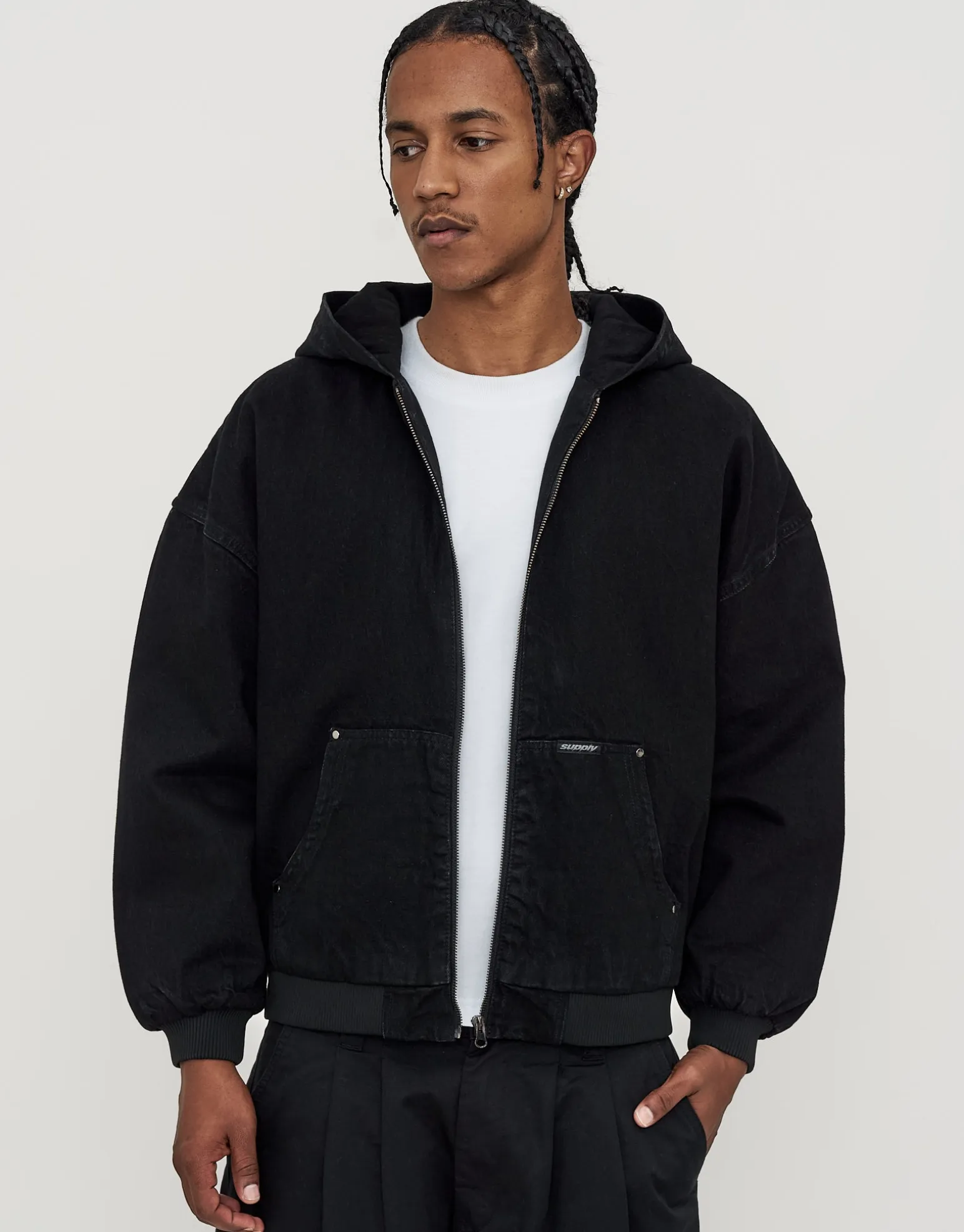 Static Supply Oversized Hooded Jacket in Tan
