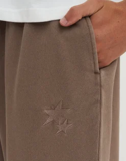 Static Supply Wide Track Pants in Wood Smoke