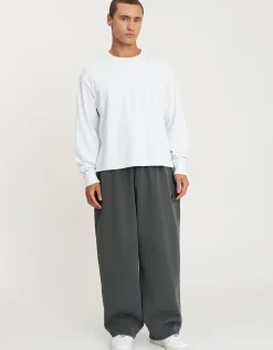 Static Supply Wide Track Pants in Wood Smoke