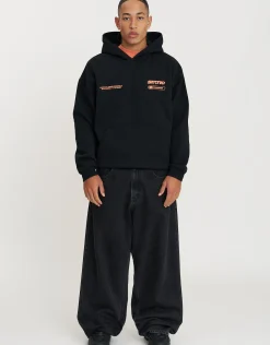 Static Worldwide Oversized Hoodie in Black