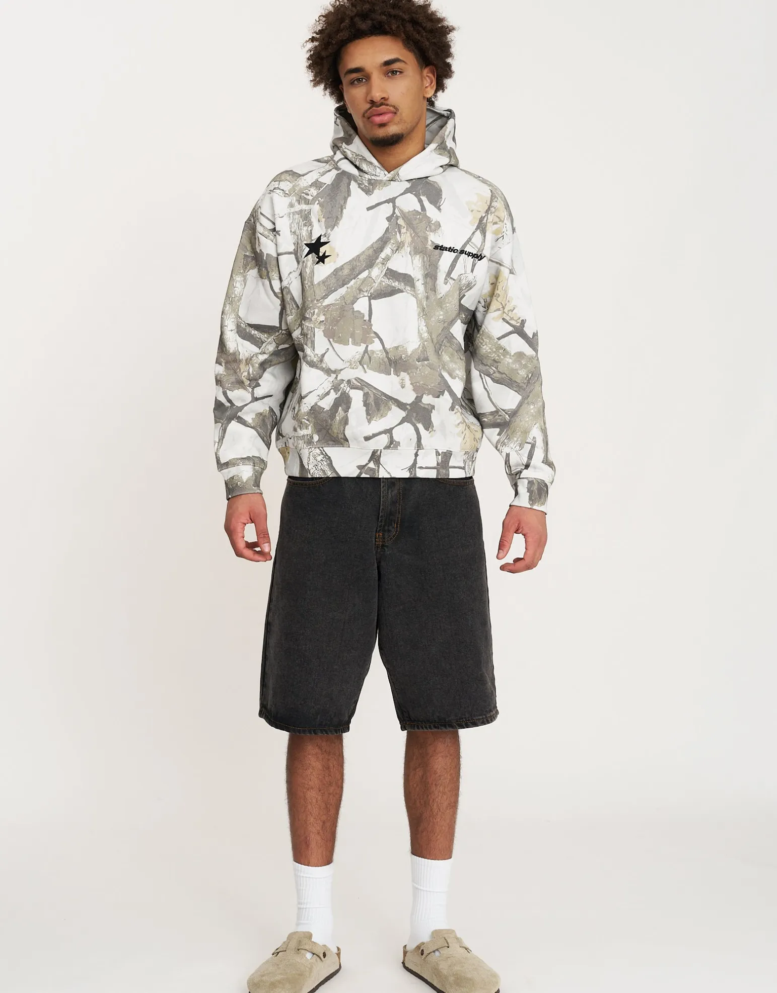 Static Worldwide Oversized Hoodie in Black