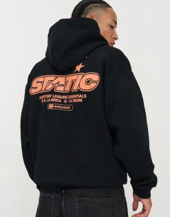 Static Worldwide Oversized Hoodie in Black
