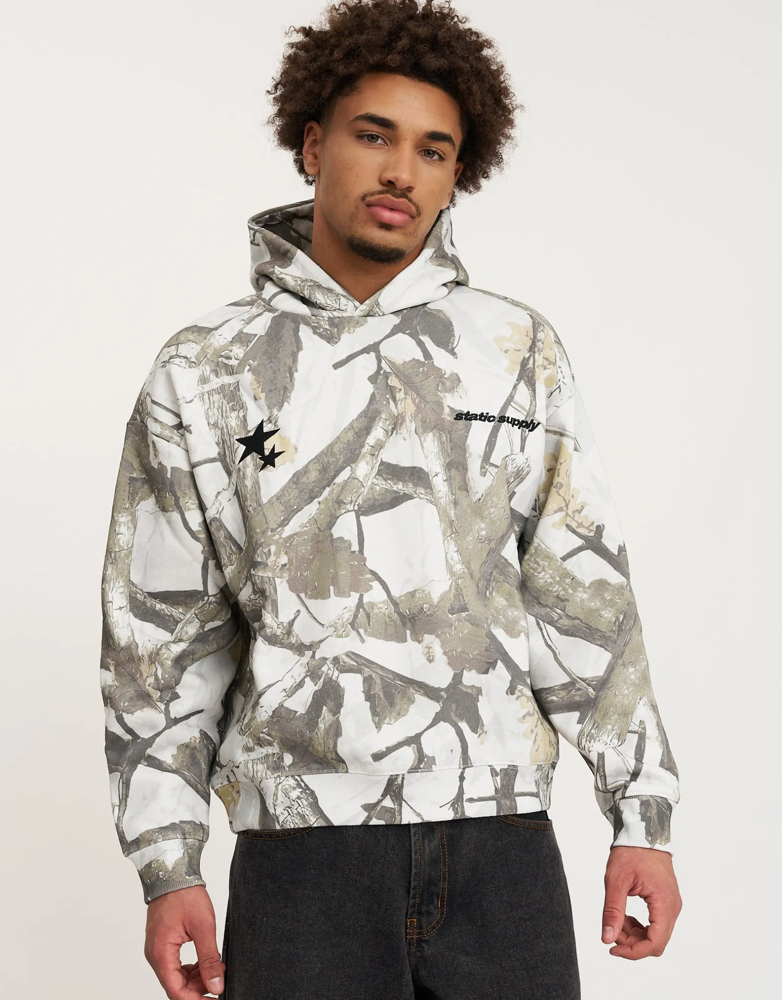 Static Worldwide Oversized Hoodie in Black